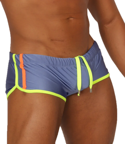Nice Blue Swim Trunk front view by Gigo Underwear
