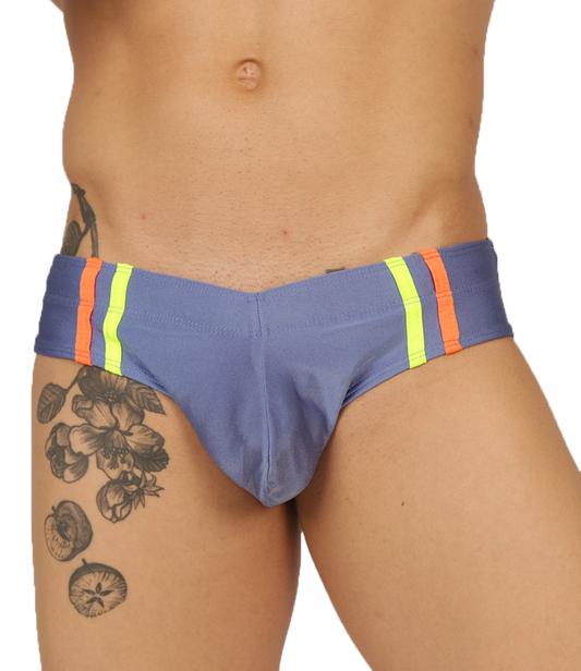 NICE BLUE SWIMBRIEF - Bold Men's Brief with Contrasting Waistband