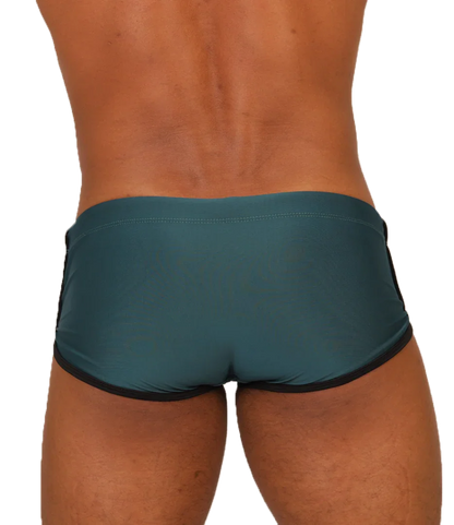 Nice Green Swim Trunk back view by Gigo Underwear