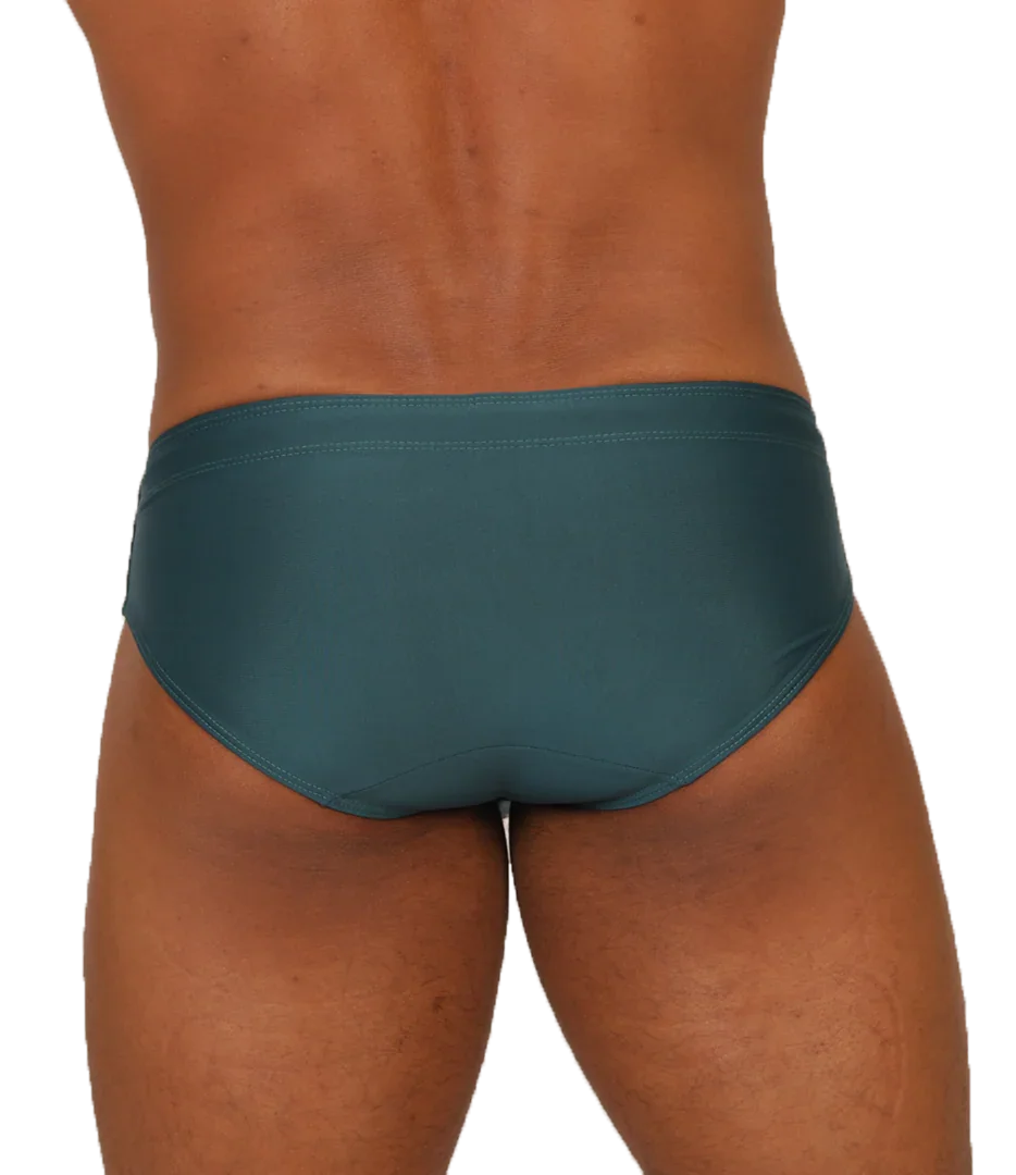 Nice Green Swimbrief back view by Gigo Underwear