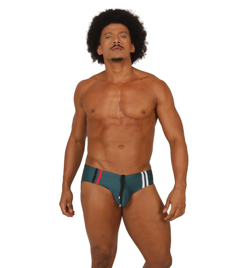 Nice Green Swimbrief on model by Gigo Underwear