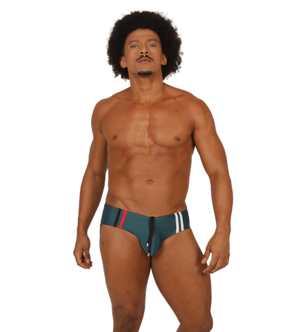 Nice Green Swimbrief on model by Gigo Underwear
