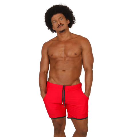 Nice Red Beachwear on model by Gigo Underwear