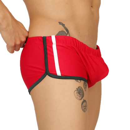 Nice Red Swim Trunk front view by Gigo Underwear