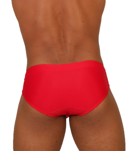 Nice Red Swimbrief front view by Gigo Underwear