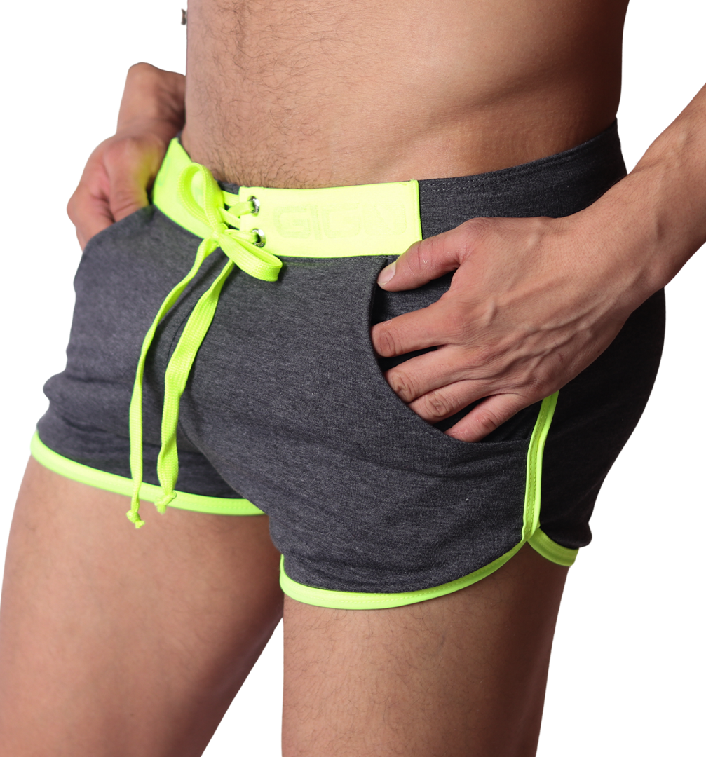 Nafts Gray Shorts front view by Gigo Underwear