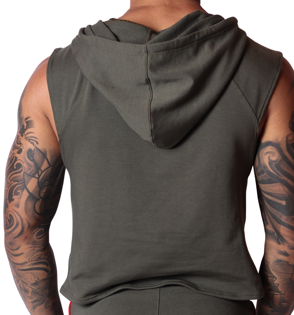Nafts Green Hoody T Shirt back view by Gigo Underwear