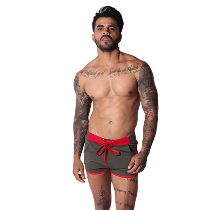 Nafts Green Shorts on model by Gigo Underwear