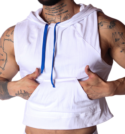 Nafts White Hoody T Shirt front view by Gigo Underwear
