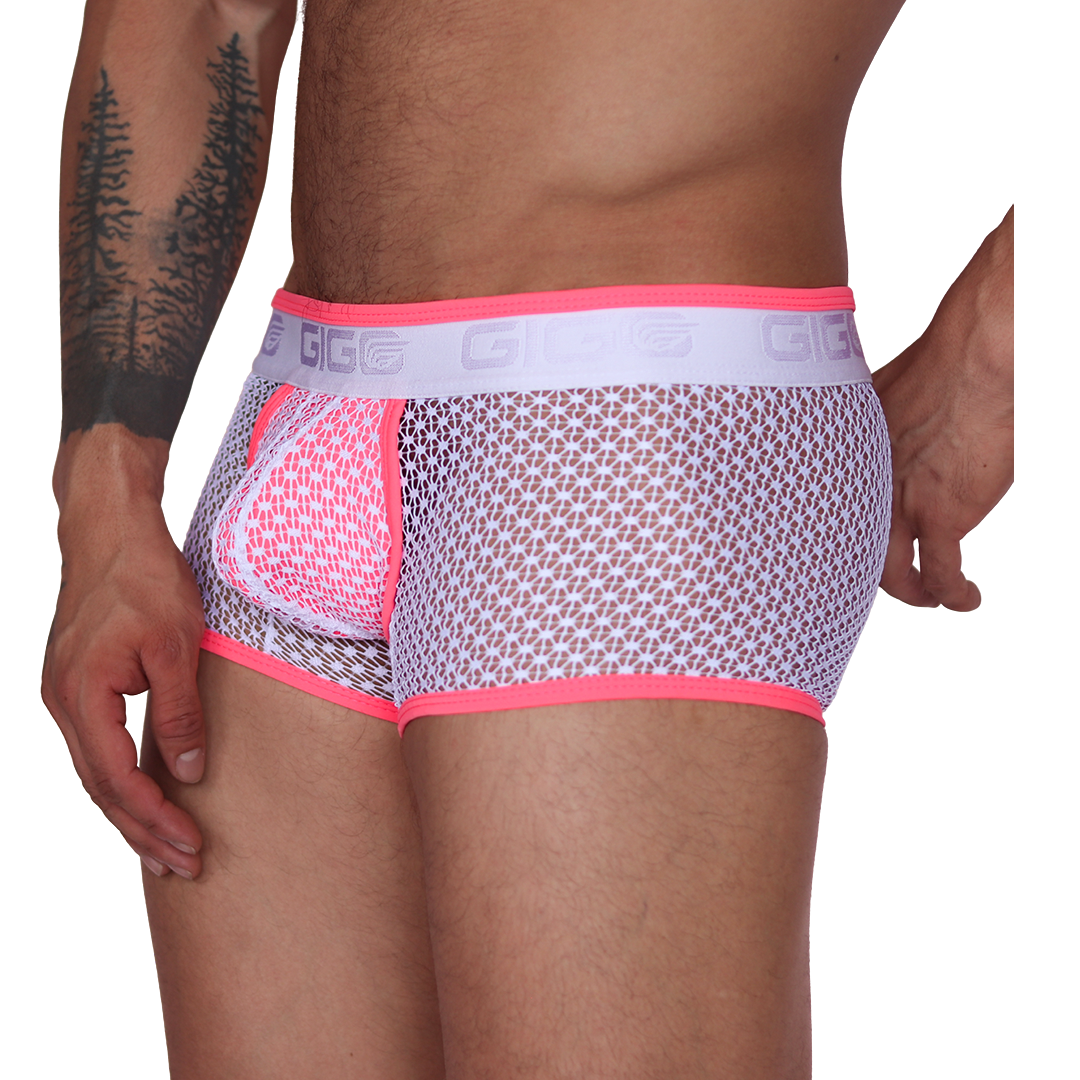 Net Fuchsia Trunk front view by Gigo Underwear