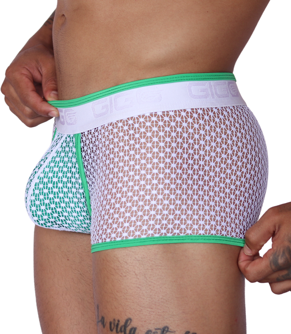 Net Green Trunk front view by Gigo Underwear