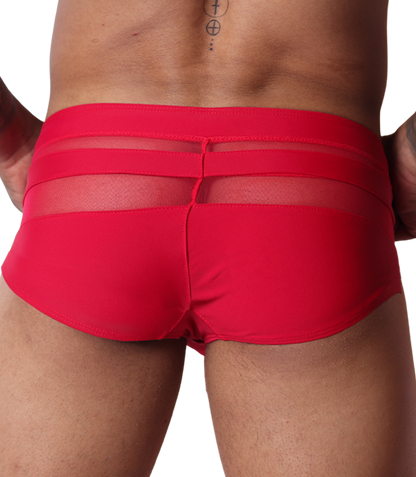 Panel Red Swim Brief back view by Gigo Underwear