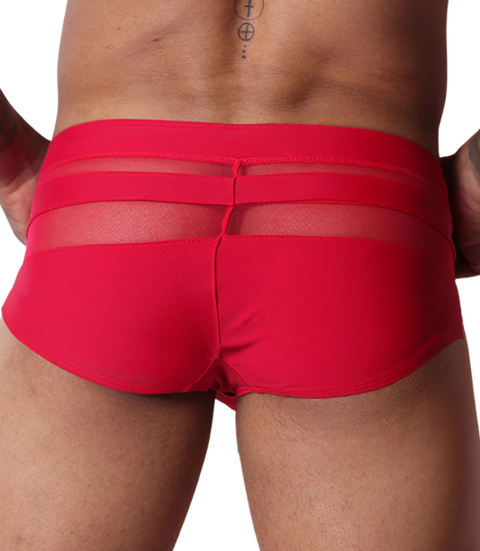 Panel Red Swim Brief back view by Gigo Underwear