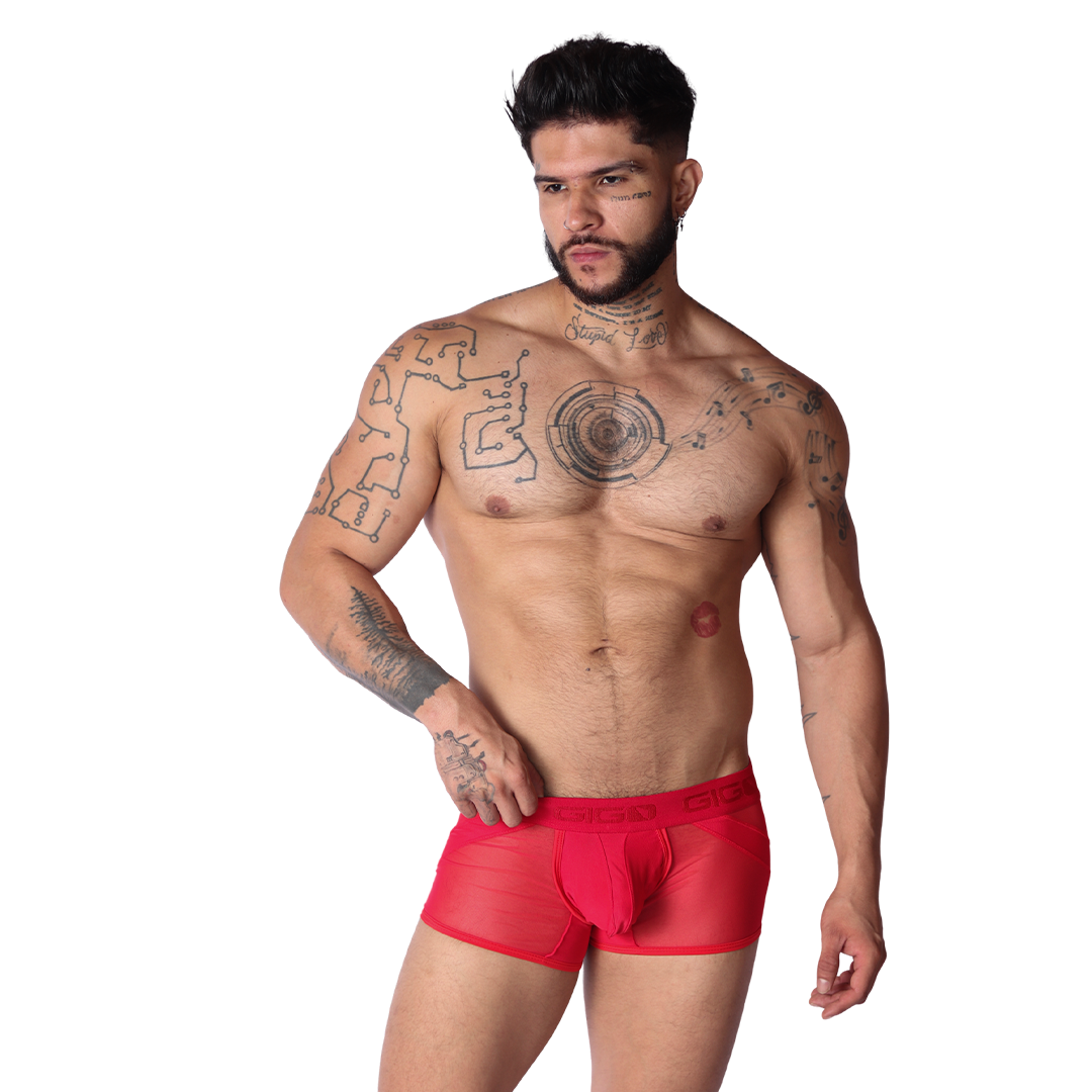 Panel Red Trunk on model by Gigo Underwear