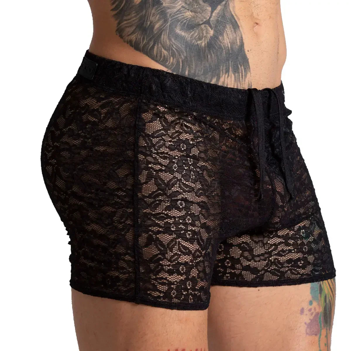 Paradise Black Hotshort front view by Gigo Underwear