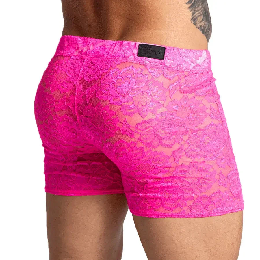 Paradise Fucshia Hotshort on model by Gigo Underwear