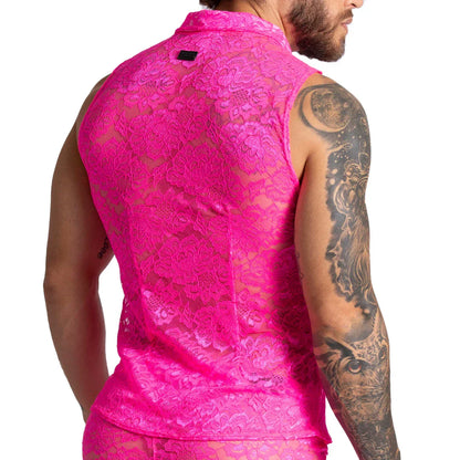 Paradise Fucshia Shirt front view by Gigo Underwear
