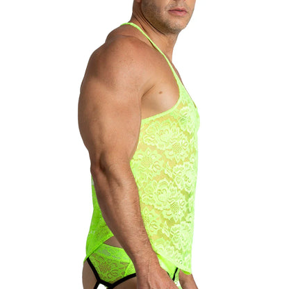 Paradise Yellow Tank on model by Gigo Underwear