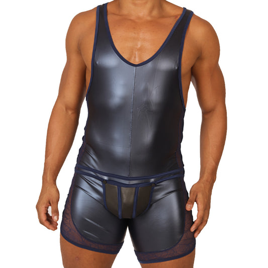 PASSIONE BLUE BODY - Sexy Men's Jockstrap with Contrast Waistband