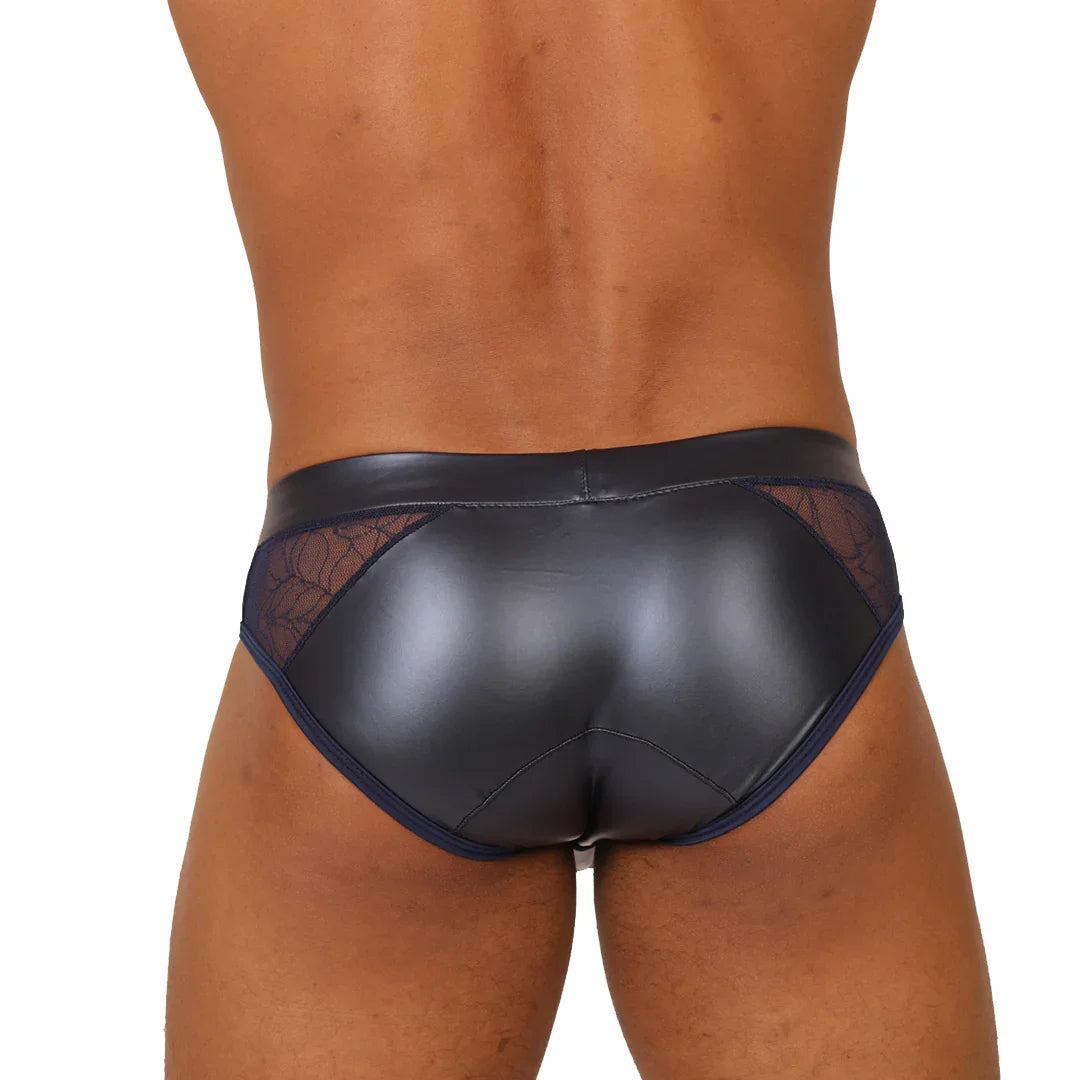 Passione Blue Brief back view by Gigo Underwear