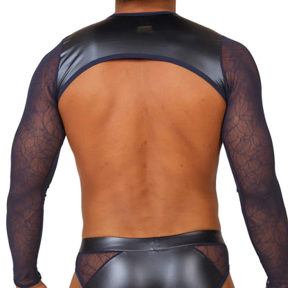 Passione Blue Harness back view by Gigo Underwear