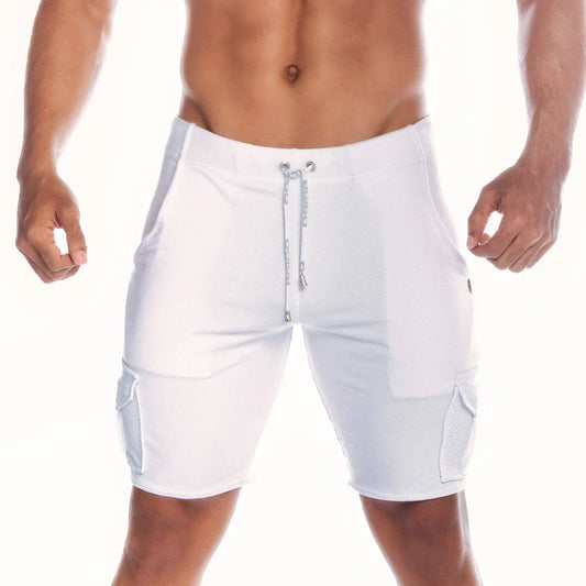 Pocket White Short front view by Gigo Underwear