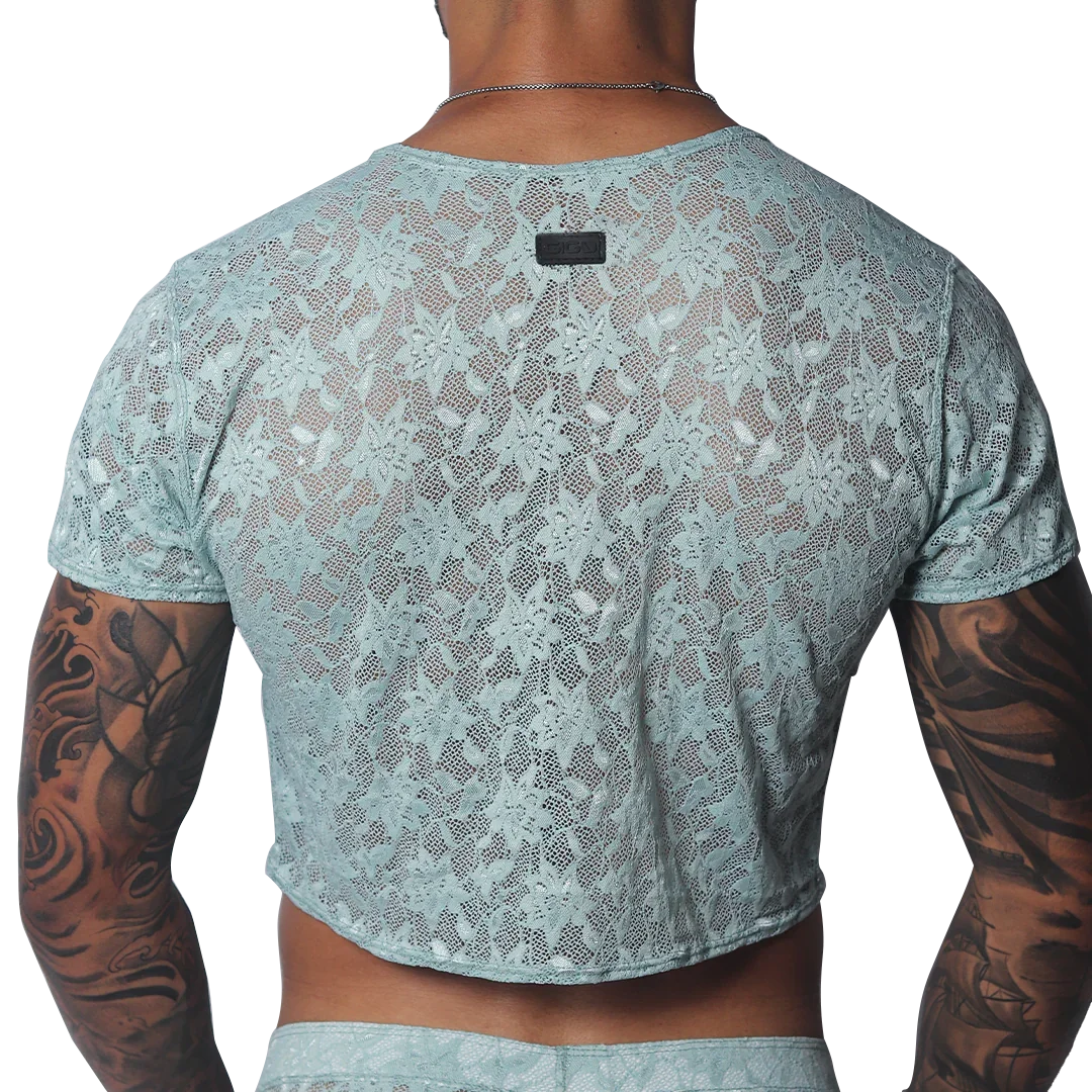 Prolix Aqua Croop Top back view by Gigo Underwear