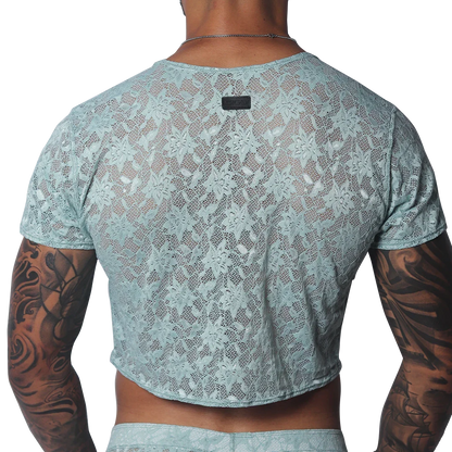 Prolix Aqua Croop Top back view by Gigo Underwear