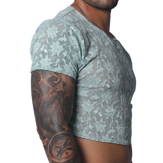 Prolix Aqua Croop Top front view by Gigo Underwear