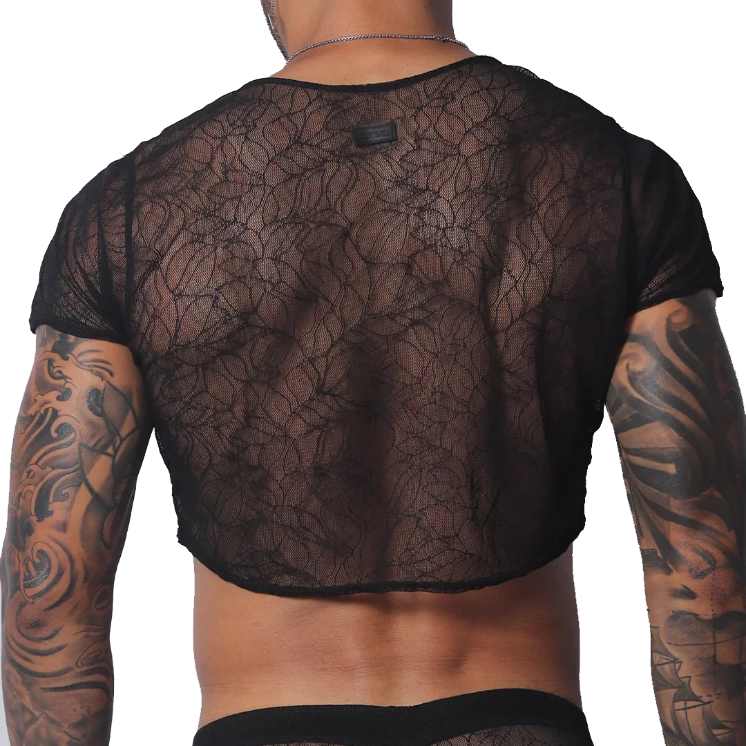 Prolix Black Croop Top back view by Gigo Underwear