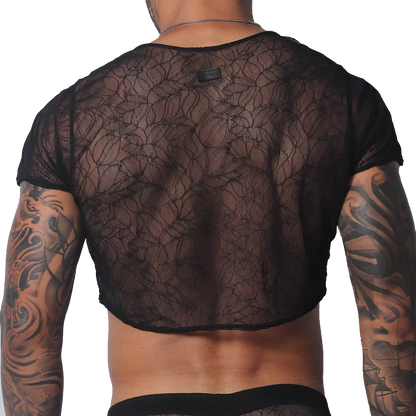 Prolix Black Croop Top back view by Gigo Underwear