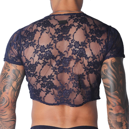 Prolix Blue Croop Top back view by Gigo Underwear