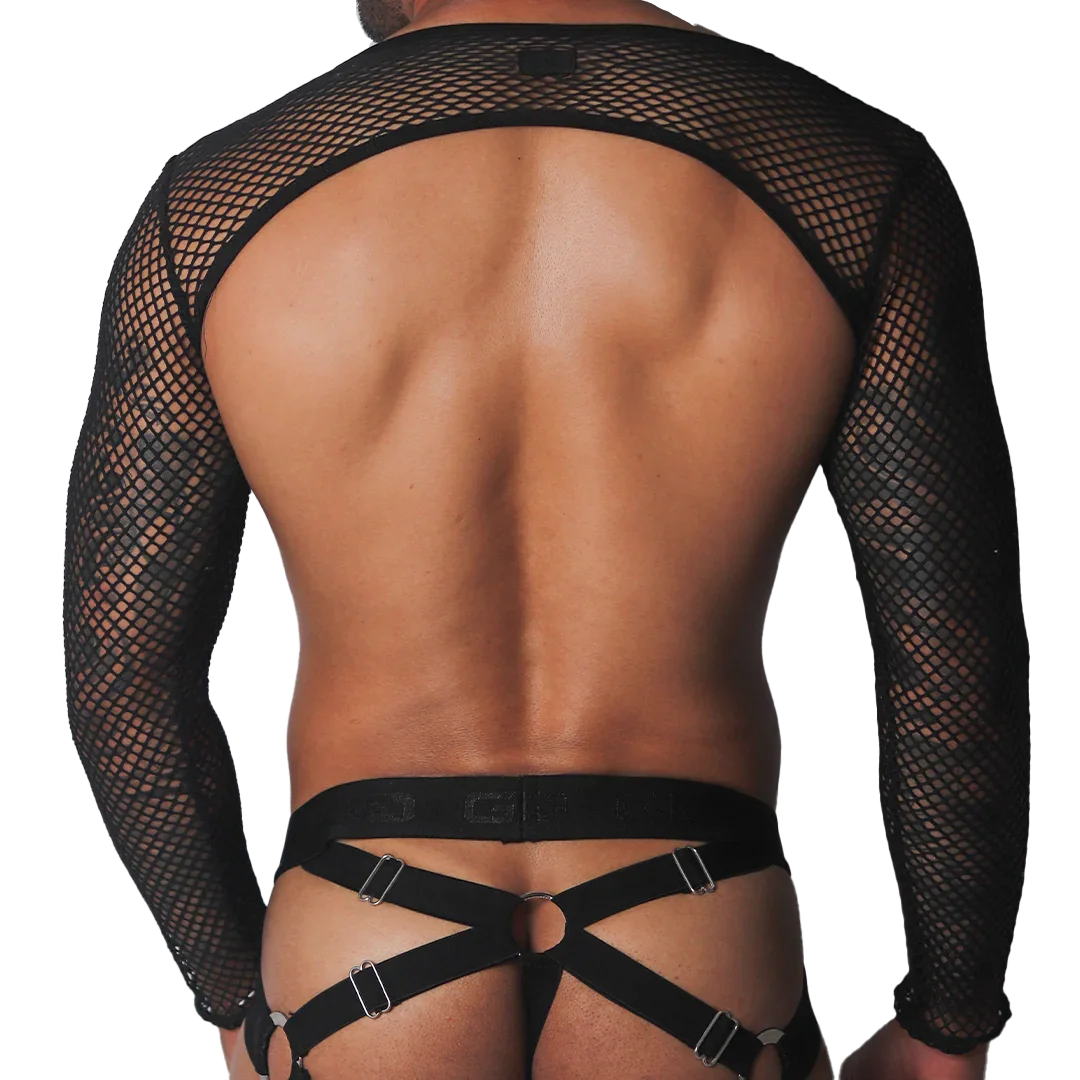 Provocative Black Harness back view by Gigo Underwear