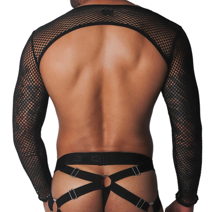 Provocative Black Harness back view by Gigo Underwear