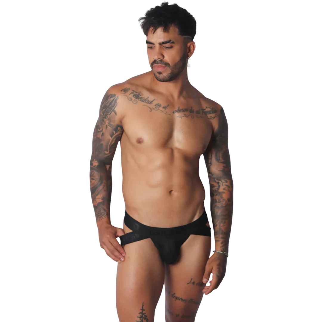 Provocative Black Jockstrap back view by Gigo Underwear