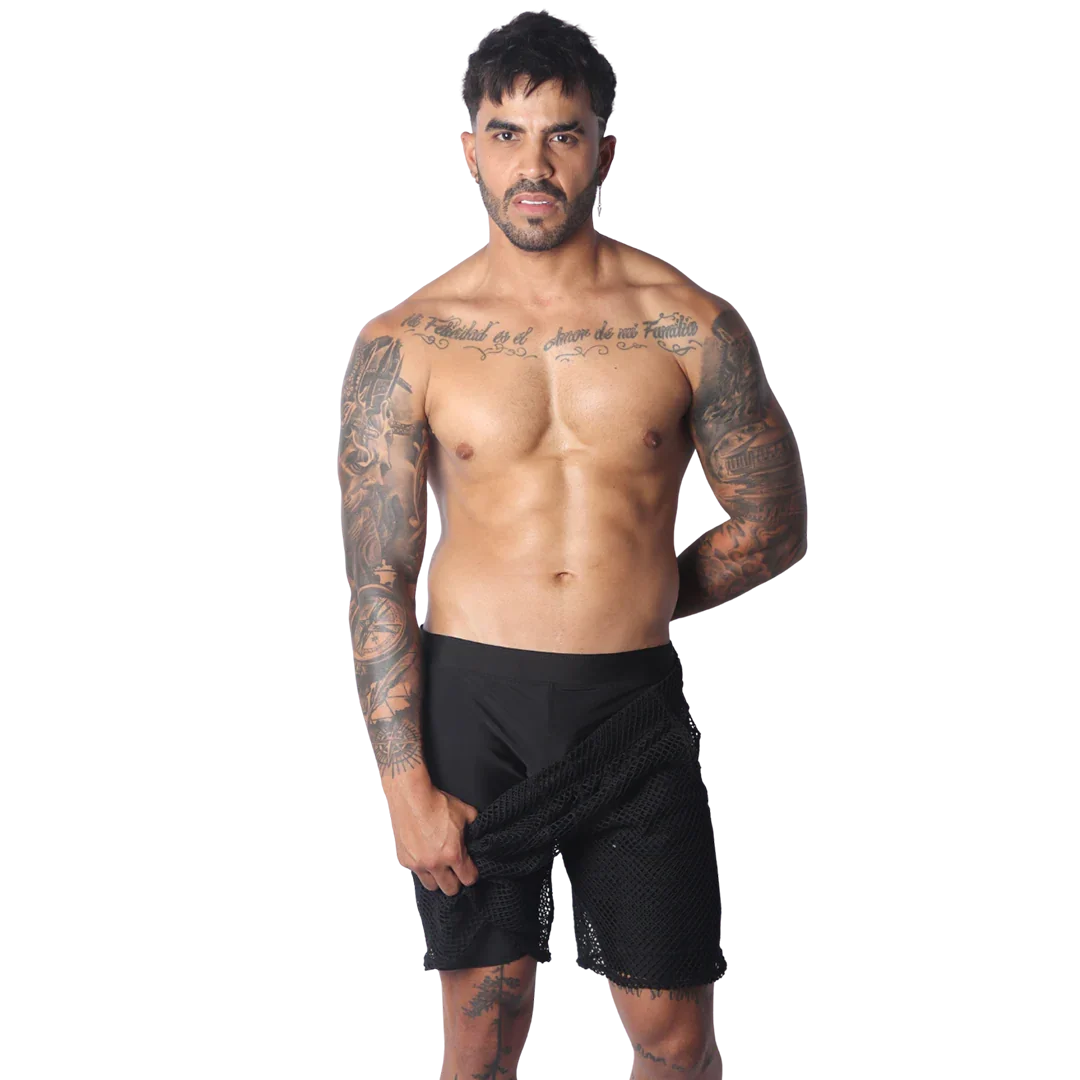 Provocative Black Short on model by Gigo Underwear