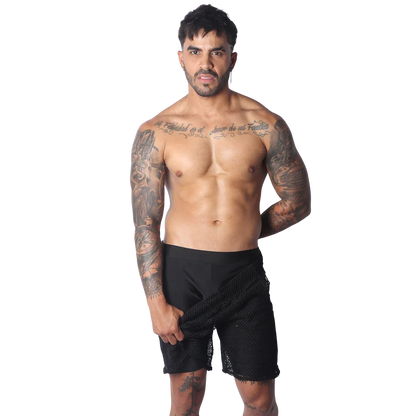 Provocative Black Short on model by Gigo Underwear
