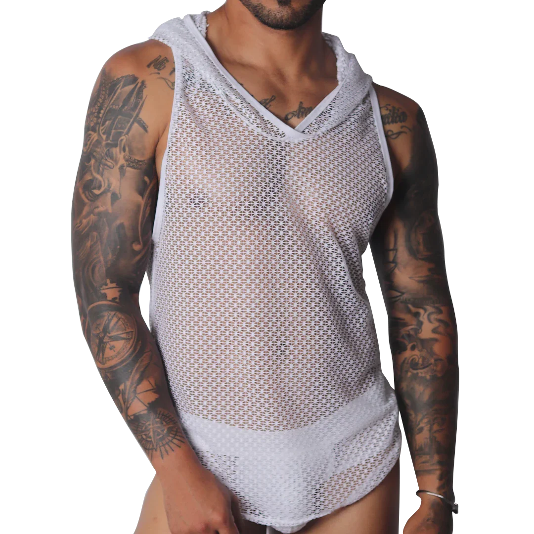 Provocative White Hoody Tshirt by Gigo Underwear