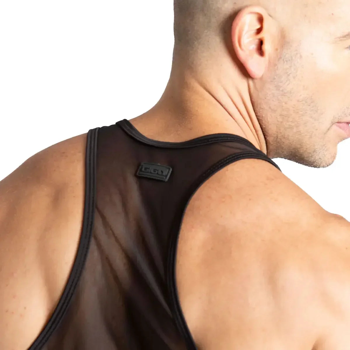 Purity Black Tank back view by Gigo Underwear