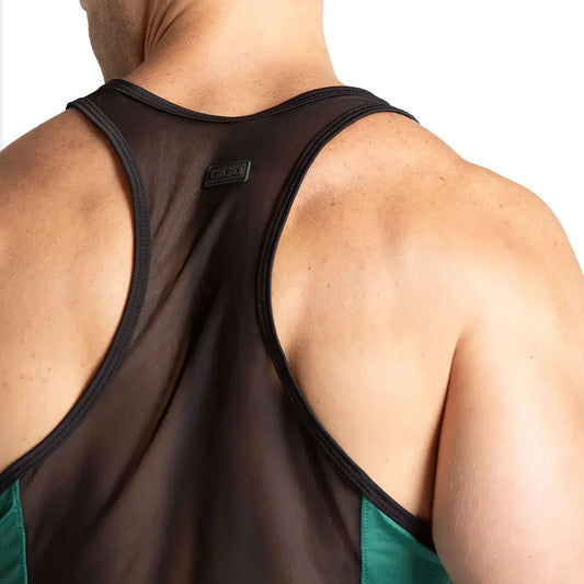 Purity Green Tank front view by Gigo Underwear