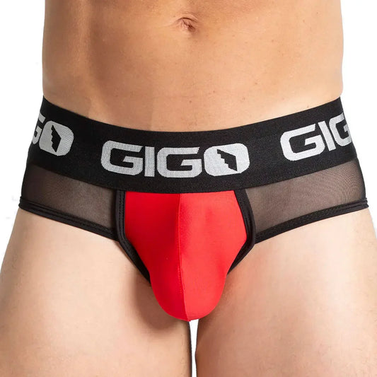 Purity Red Brief front view by Gigo Underwear