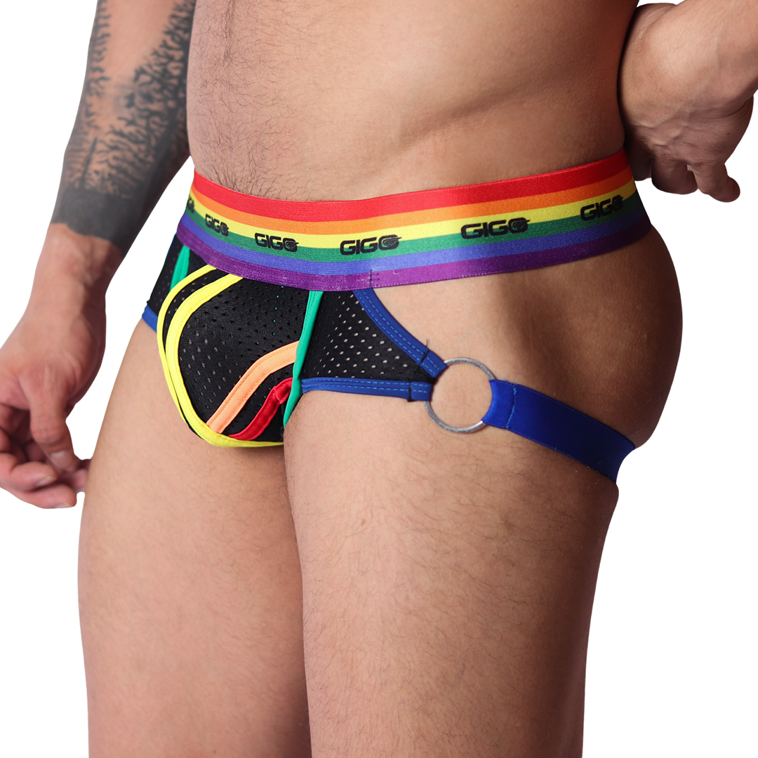 Pride Jockstrap front view by Gigo Underwear