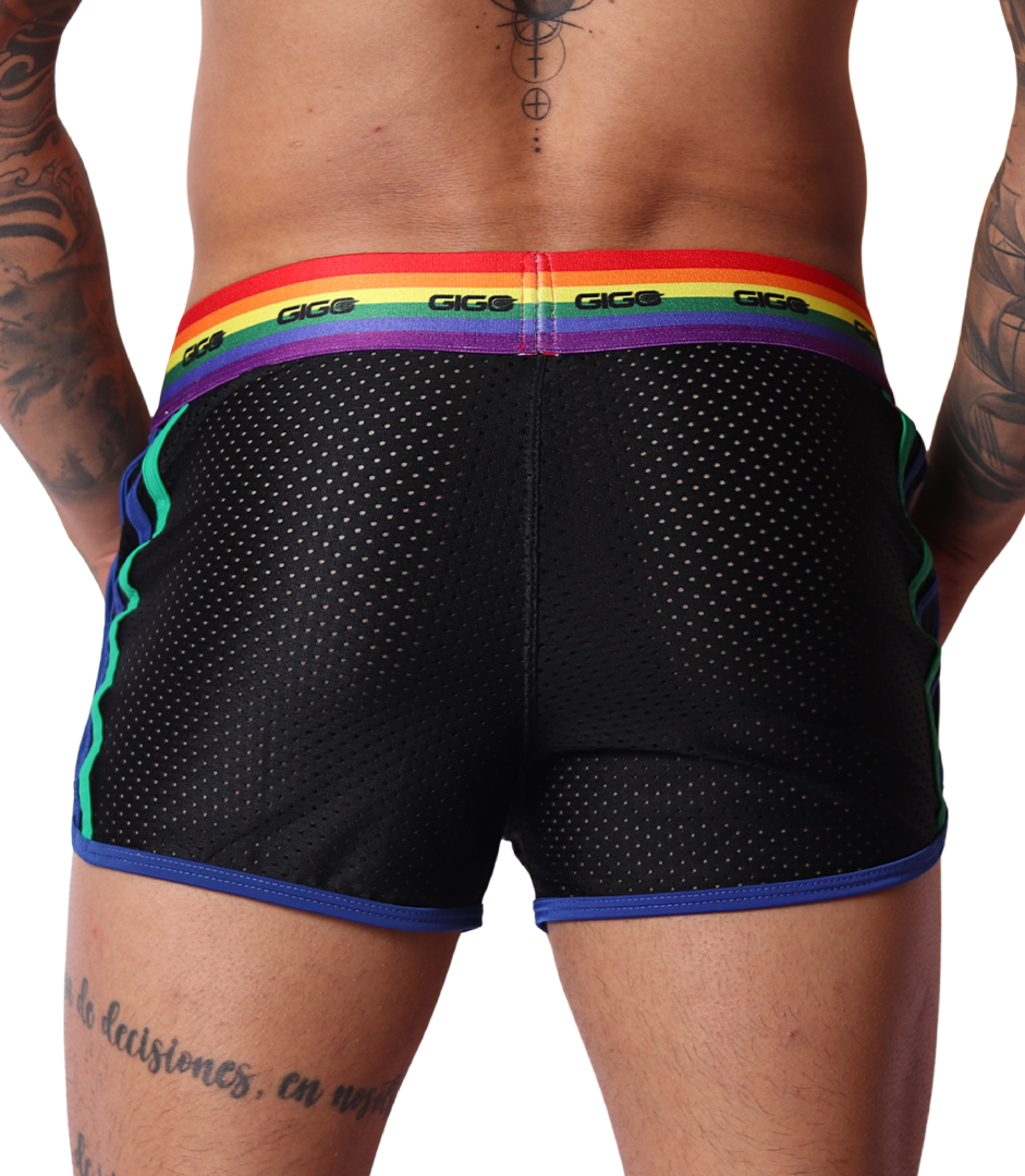 Pride Shorts back view by Gigo Underwear
