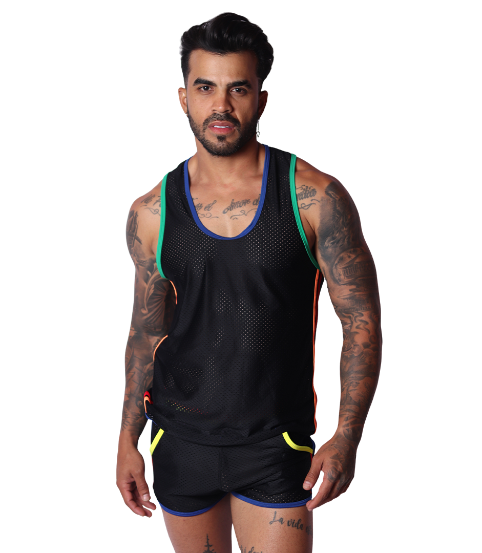 Pride Tank on model by Gigo Underwear