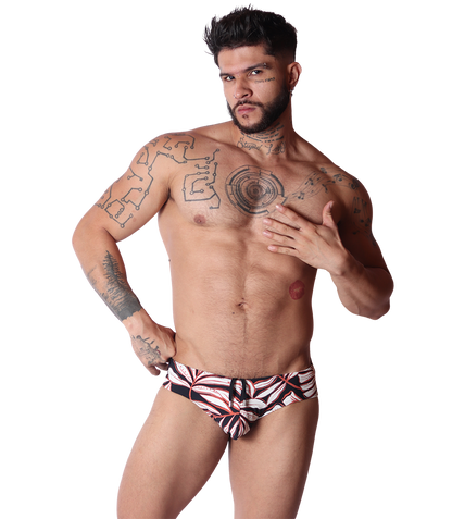 Prisma Black Swim Brief on model by Gigo Underwear