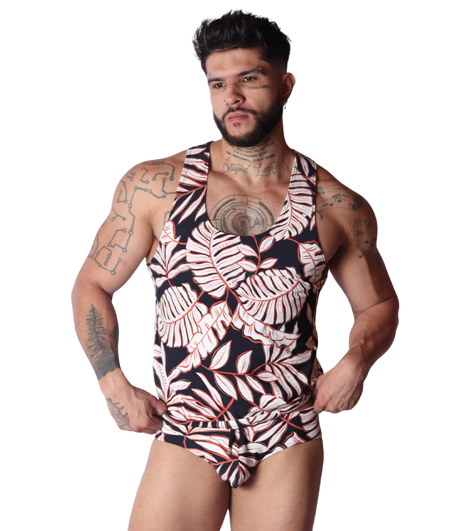 Prisma Black Tank on model by Gigo Underwear