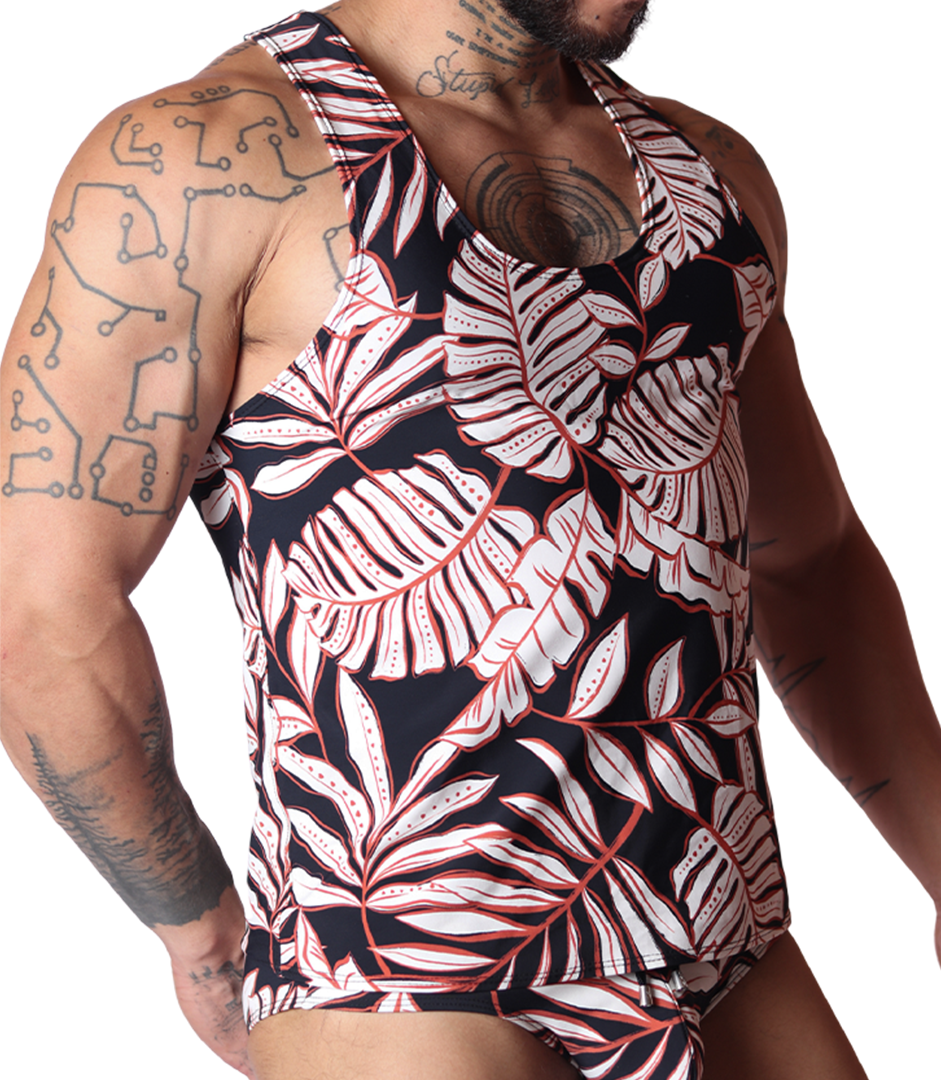 Prisma Black Tank front view by Gigo Underwear