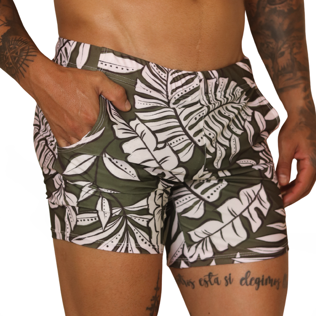 Prisma Green Beachwear front view by Gigo Underwear