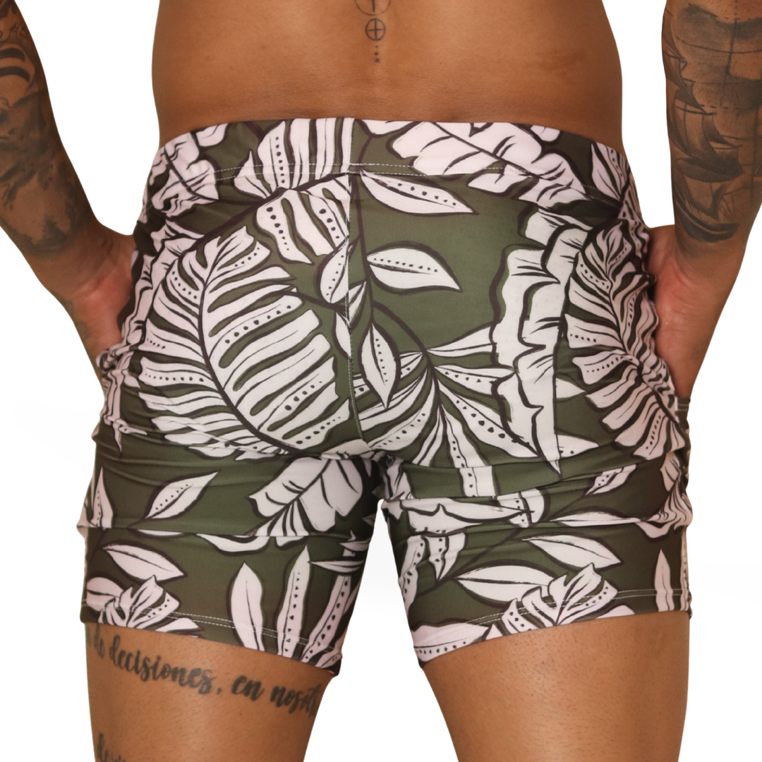 Prisma Green Beachwear back view by Gigo Underwear