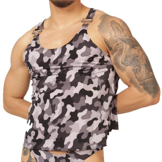 RANK CAMOUFLAGED TANK - Men's Sports Tank Top in Trendy Colors